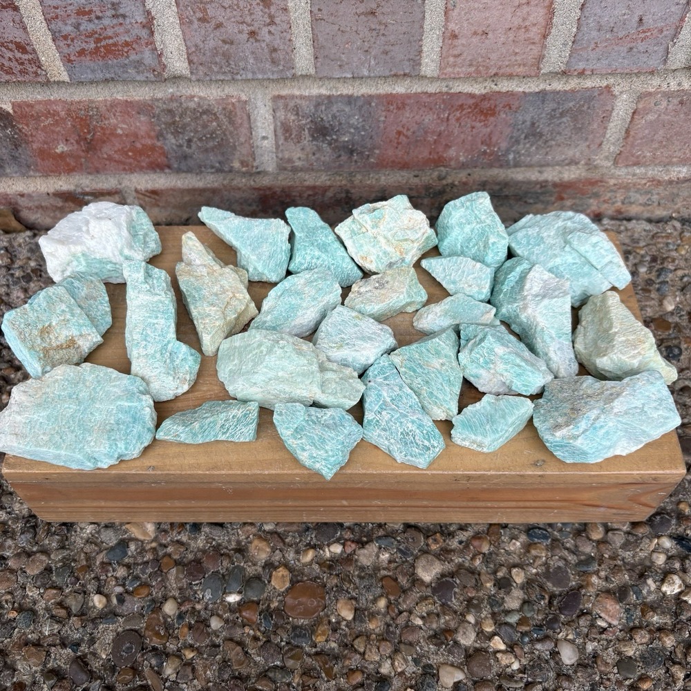 Lot of Natural Rough Amazonite Mineral, Amelia County Virginia 2 lbs 12oz Estate